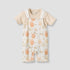 Juniors Crew Neck Short Sleeves T-shirt and Dungaree Set with Snap Button Closure - Peach / 12-18 mths