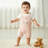 Juniors Short Sleeves T-shirt and Dungaree Set with Bunny Print - Pink / 12-18 mths