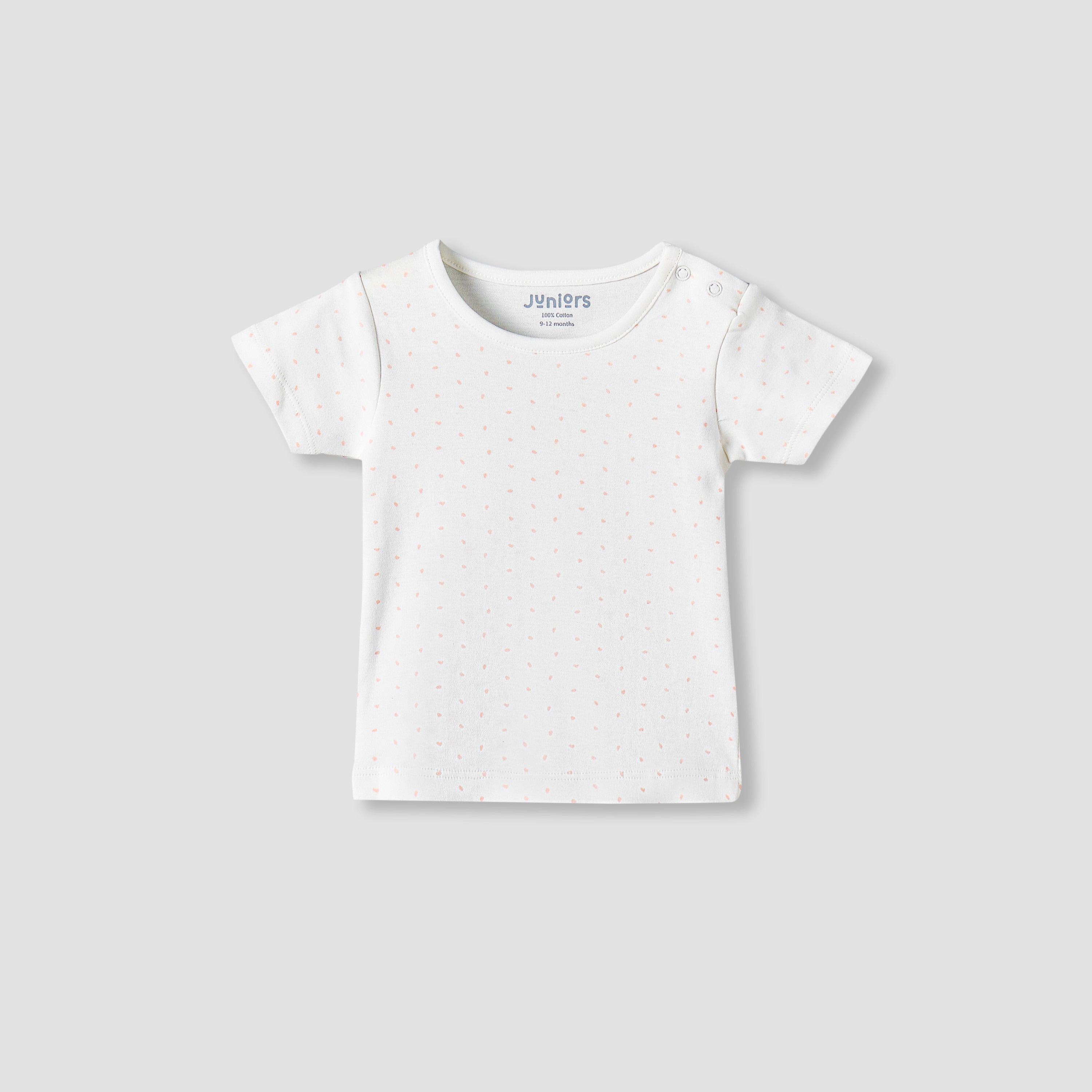 Juniors Short Sleeves T-shirt and Dungaree Set with Bunny Print