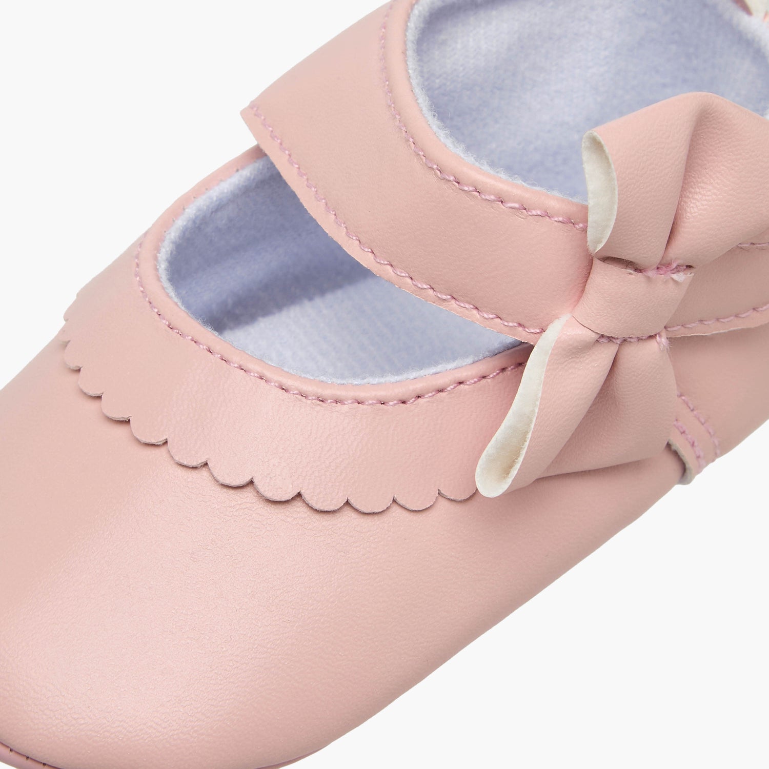 Juniors Booties with Bow Applique and Scalloped Edge