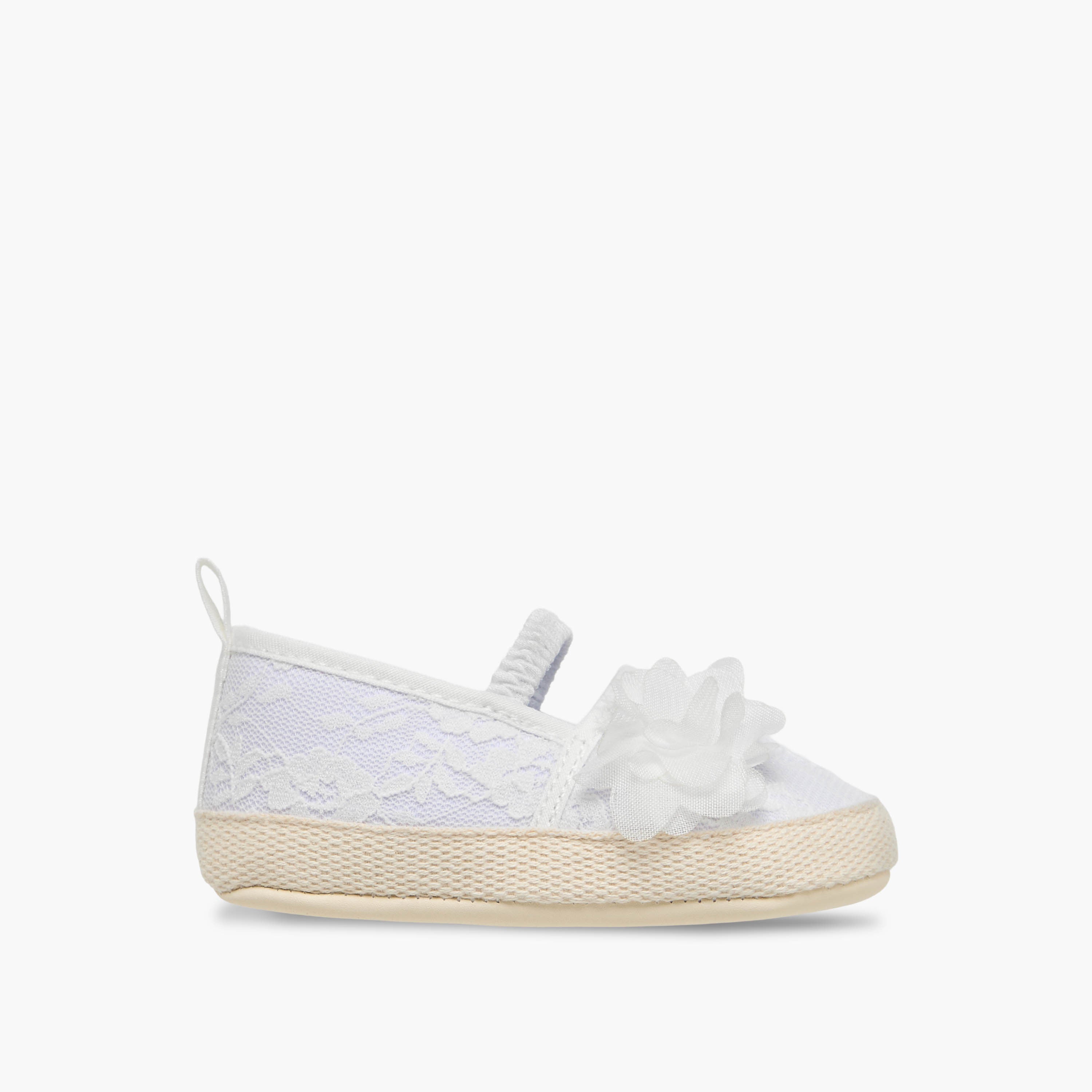 Juniors Booties with Floral Applique, Lace