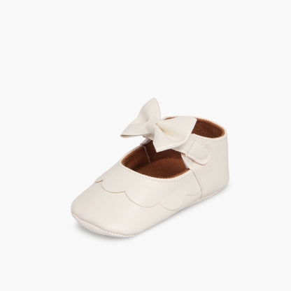 Juniors Booties with Hook and Loop Closure, Bow Accent