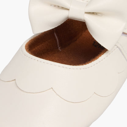 Juniors Booties with Hook and Loop Closure, Bow Accent