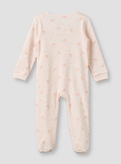 Juniors Cotton Round Neck Long Sleeves Sleepsuit with Zip Closure-baby-girls-clothing-nightwear-sleepsuits-image-3