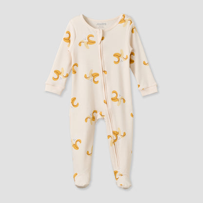 Juniors Cotton Crew Neck Long Sleeves Sleepsuit with Zip Closure