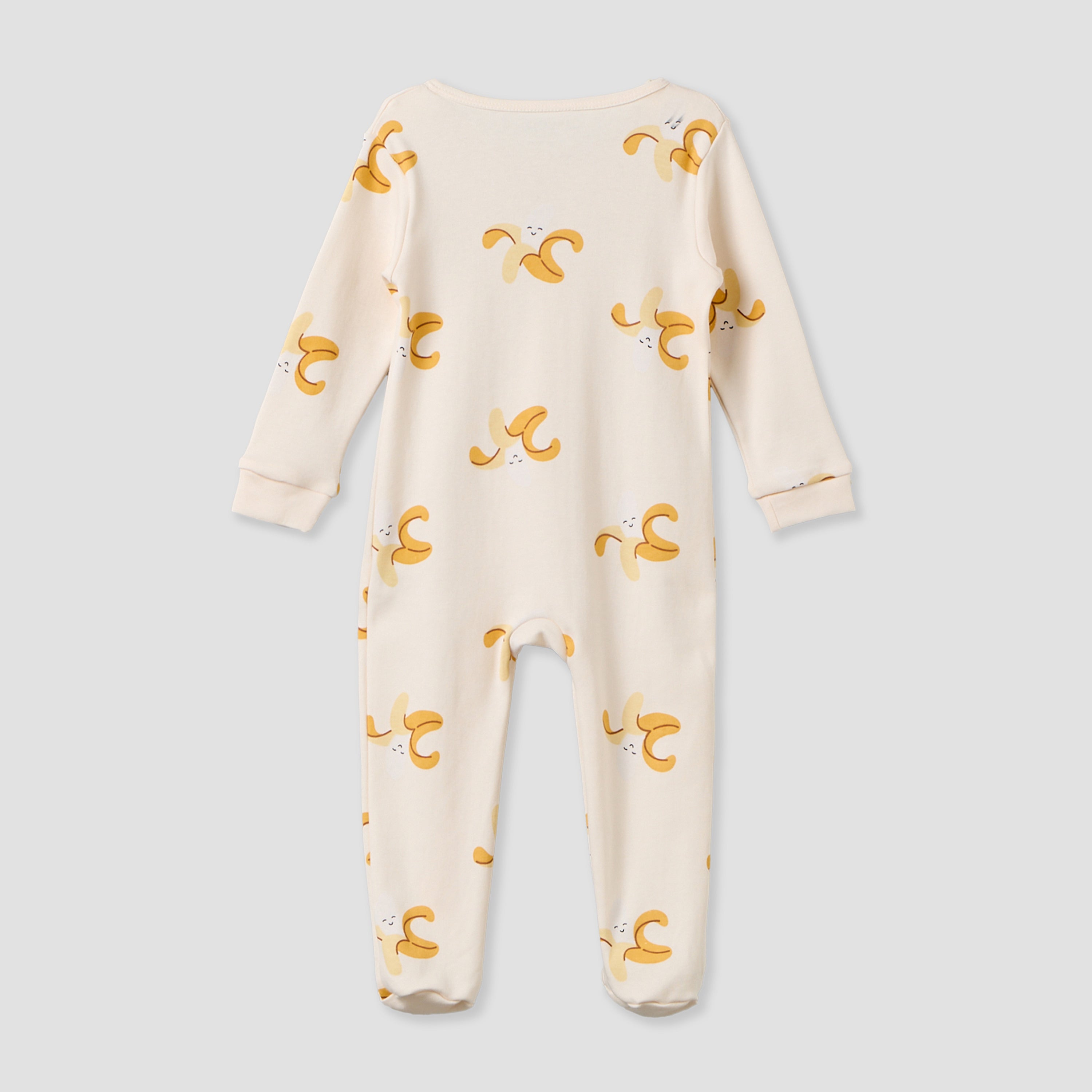 Juniors Cotton Crew Neck Long Sleeves Sleepsuit with Zip Closure