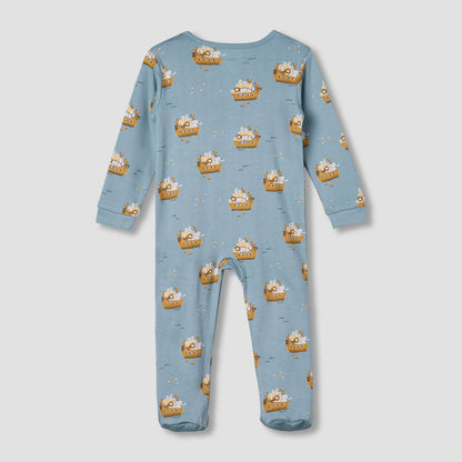 Juniors Cotton Round Neck Long Sleeves Sleepsuit with Print