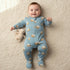 Juniors Cotton Round Neck Long Sleeves Sleepsuit with Print - Blue / 12-18 mths