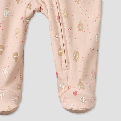 Juniors Cotton Crew Neck Long Sleeves Sleepsuit with Hot Air Balloon Print