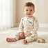 Juniors Cotton Crew Neck Long Sleeves Sleepsuit with Dinosaur Print - Cream / 12-18 mths