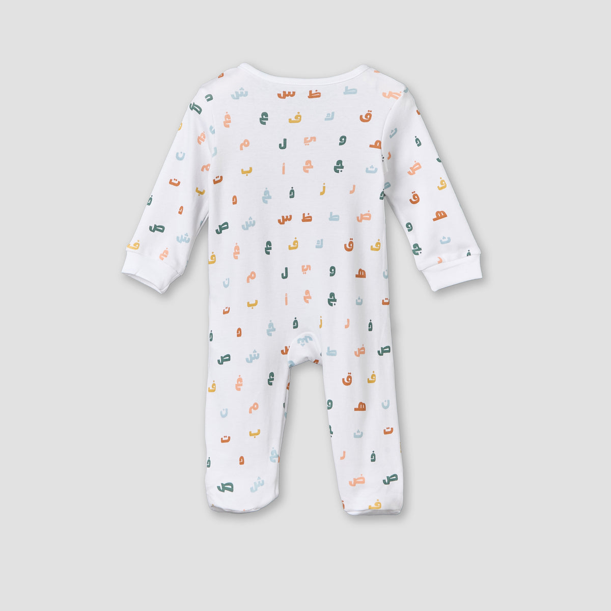 Juniors Cotton Crew Neck Long Sleeves Sleepsuit with Alphabet Print