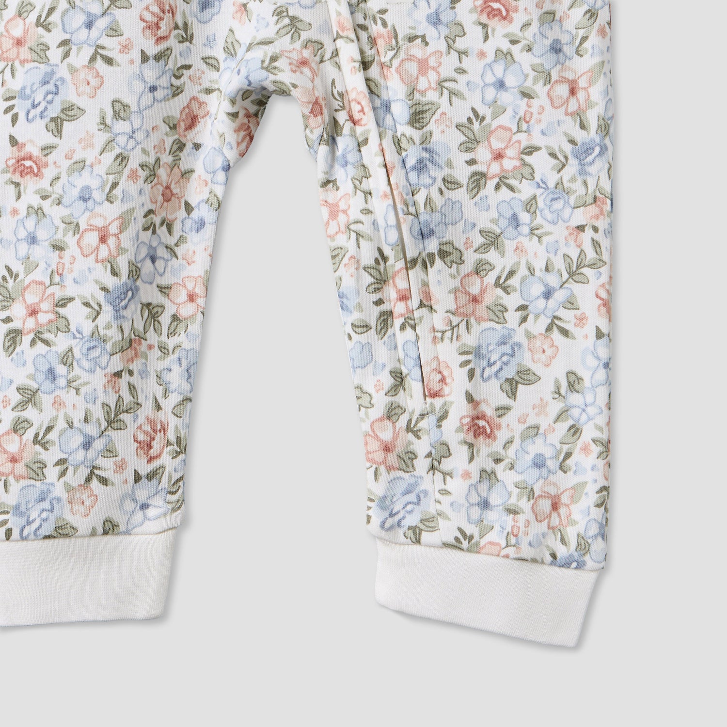 Juniors Cotton Round Neck Long Sleeves Sleepsuit with Floral Print