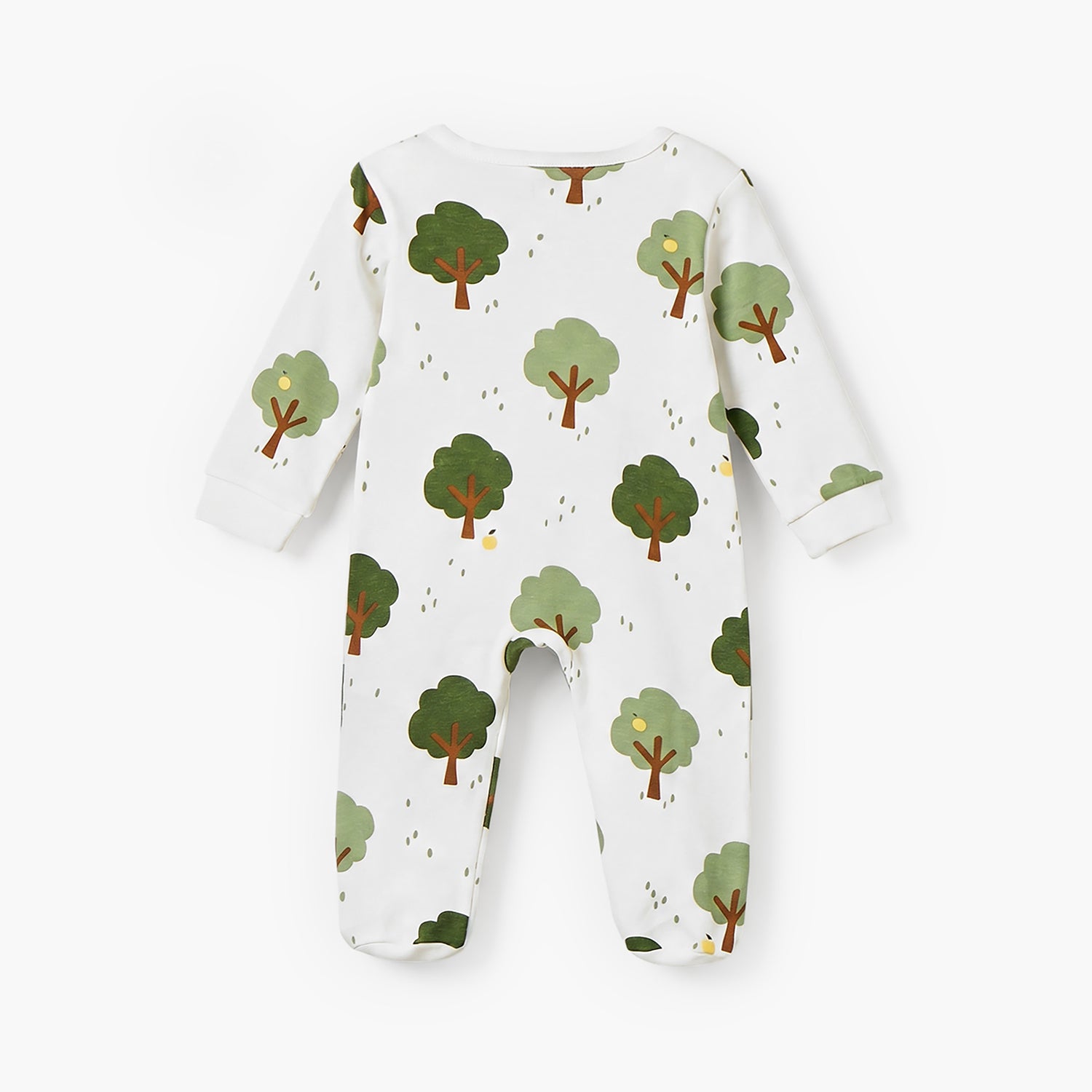Juniors Cotton Round Neck Long Sleeves Sleepsuit with Tree Print