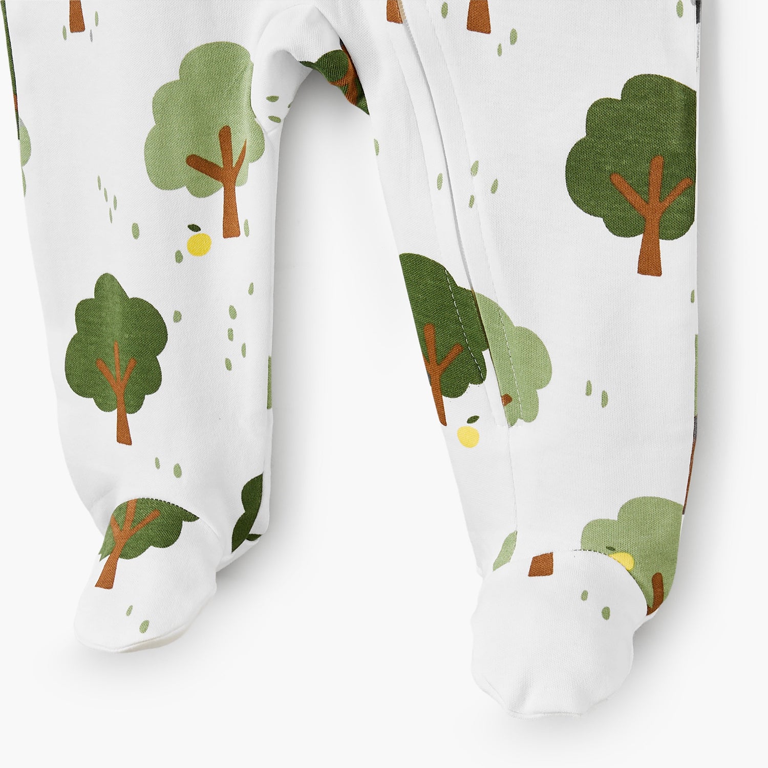 Juniors Cotton Round Neck Long Sleeves Sleepsuit with Tree Print