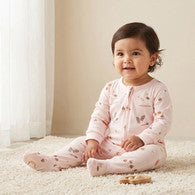 Juniors Cotton Round Neck Long Sleeves Sleepsuit with Zip Closure-undefined-image-1