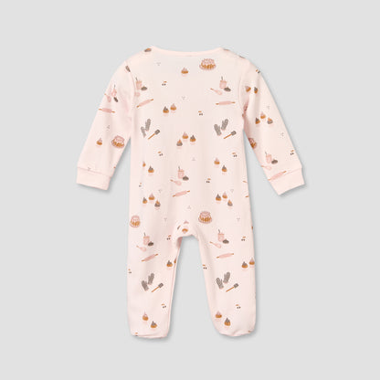 Juniors Cotton Round Neck Long Sleeves Sleepsuit with Zip Closure