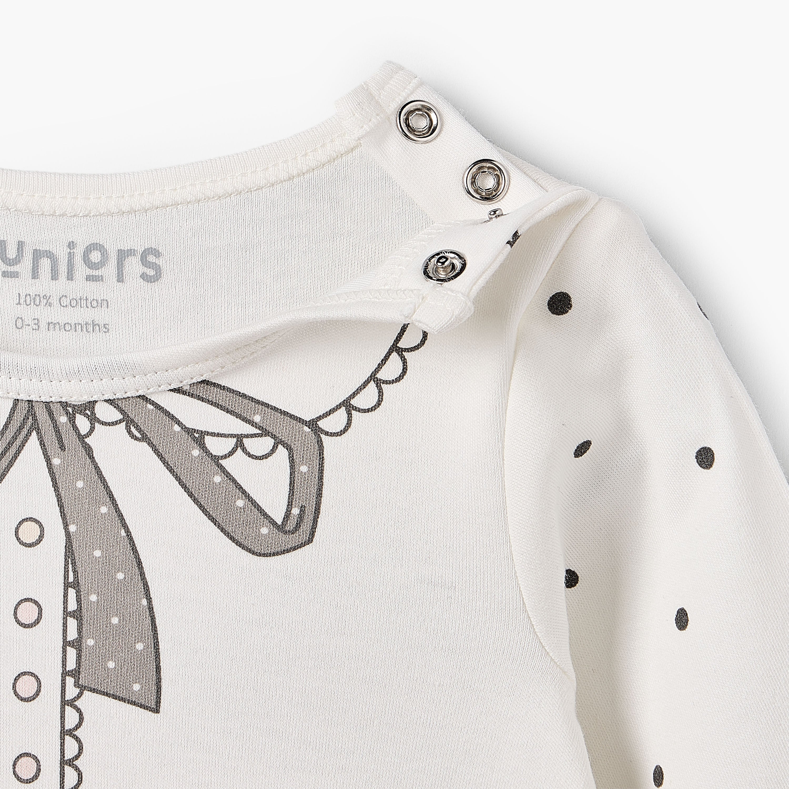 Juniors Cotton Crew Neck Long Sleeves Sleepsuit with Graphic Print