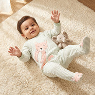 Juniors Cotton Mandarin Collar Long Sleeves Sleepsuit with Zip Closure-undefined-image-1