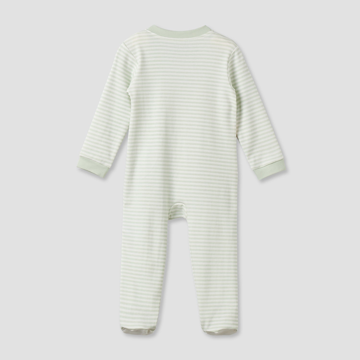 Juniors Cotton Mandarin Collar Long Sleeves Sleepsuit with Zip Closure