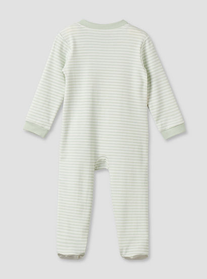 Juniors Cotton Mandarin Collar Long Sleeves Sleepsuit with Zip Closure-baby-girls-clothing-nightwear-sleepsuits-image-3