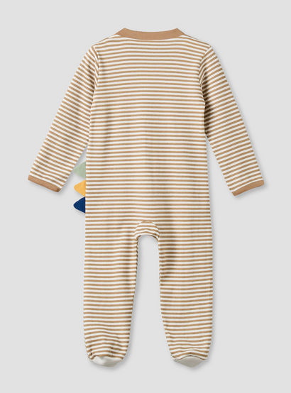 Juniors Cotton Mandarin Collar Long Sleeves Sleepsuit with Zip Closure-baby-boys-clothing-nightwear-sleepsuits-image-3