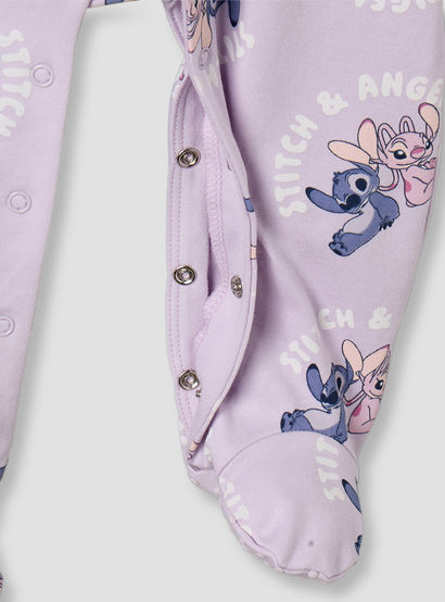 Disney Cotton Round Neck Long Sleeves Sleepsuit with Stitch and Angel Print-baby-girls-clothing-nightwear-sleepsuits-image-4