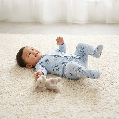 Disney Cotton Round Neck Long Sleeves Sleepsuit with Mickey Mouse Print - image 1
