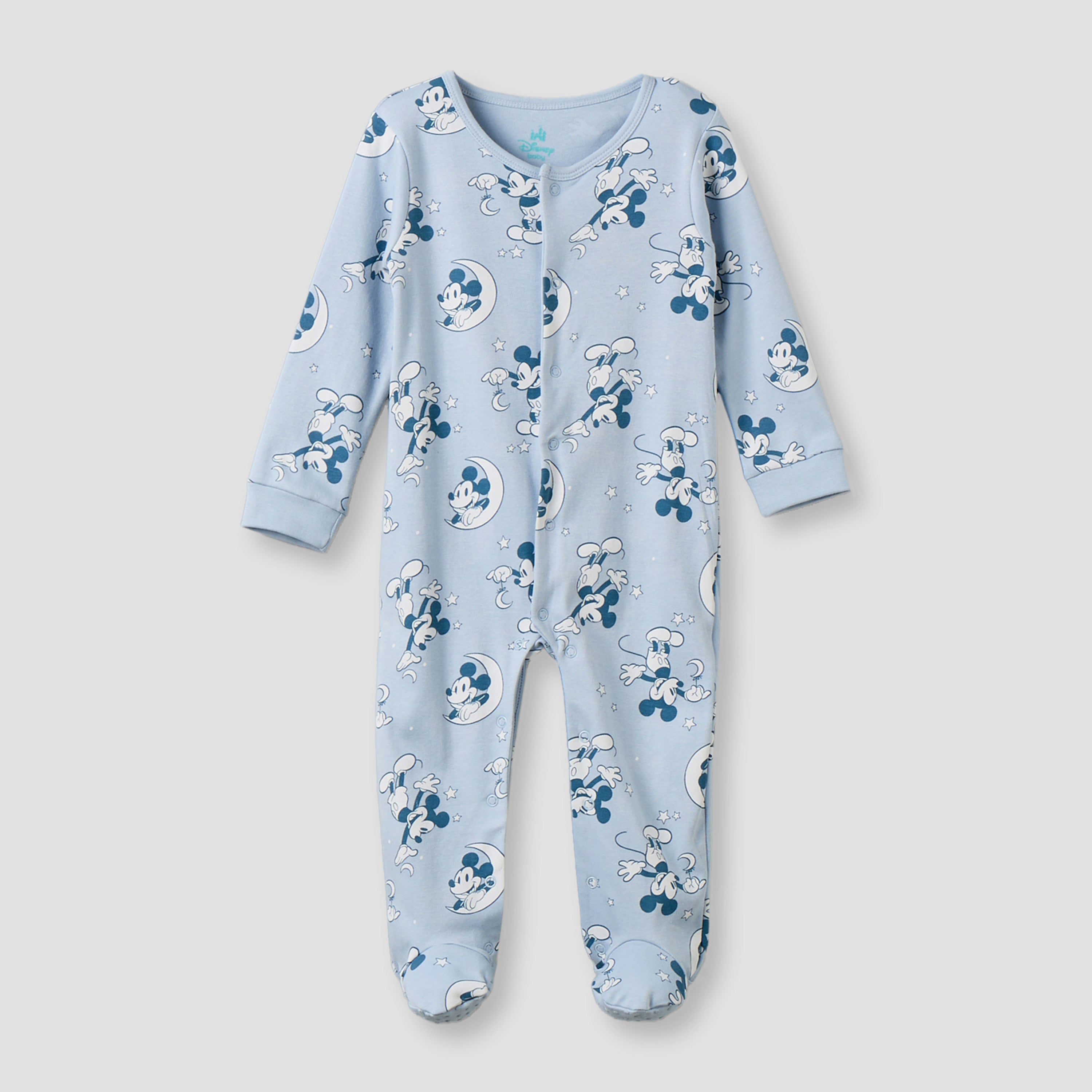Disney Cotton Round Neck Long Sleeves Sleepsuit with Mickey Mouse Print - image 4