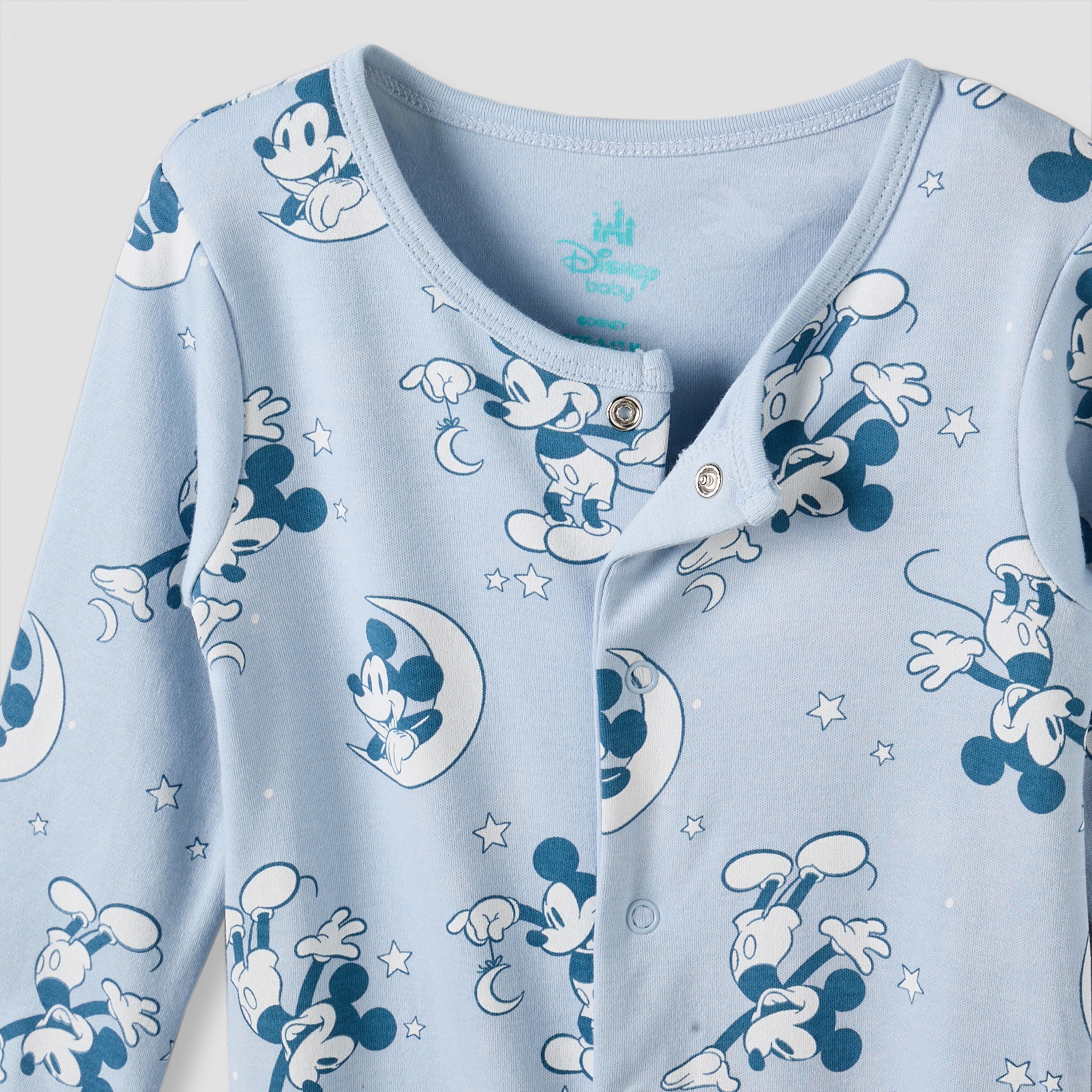 Disney Cotton Round Neck Long Sleeves Sleepsuit with Mickey Mouse Print - image 7