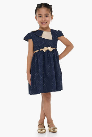 Victor and Jane Printed Cap Sleeves Dress