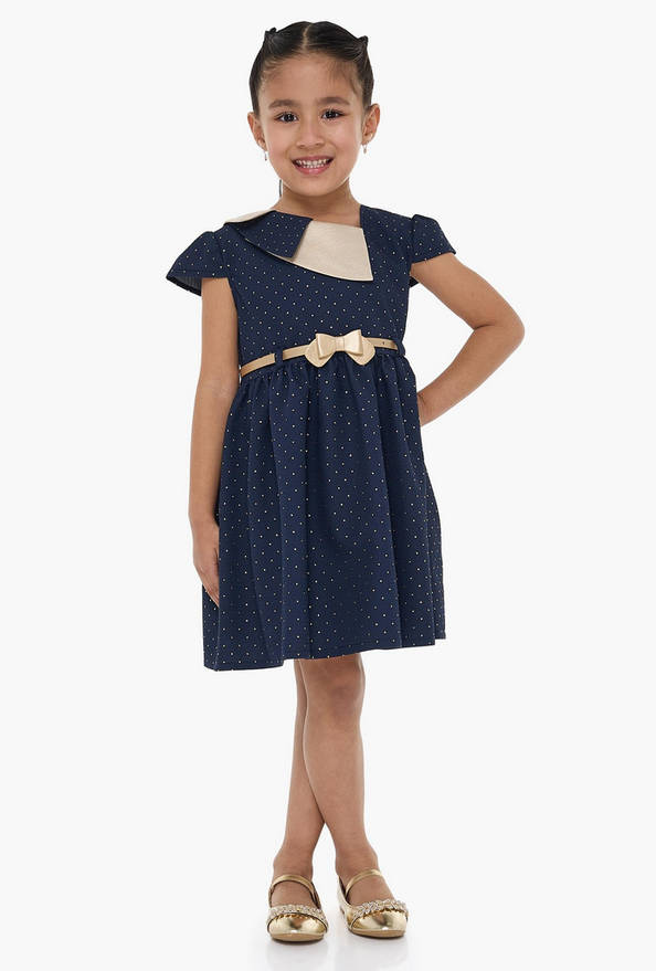 Victor and Jane Printed Cap Sleeves Dress
