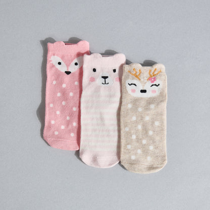 Pack of 3 - Animal Print Ankle Length Socks
