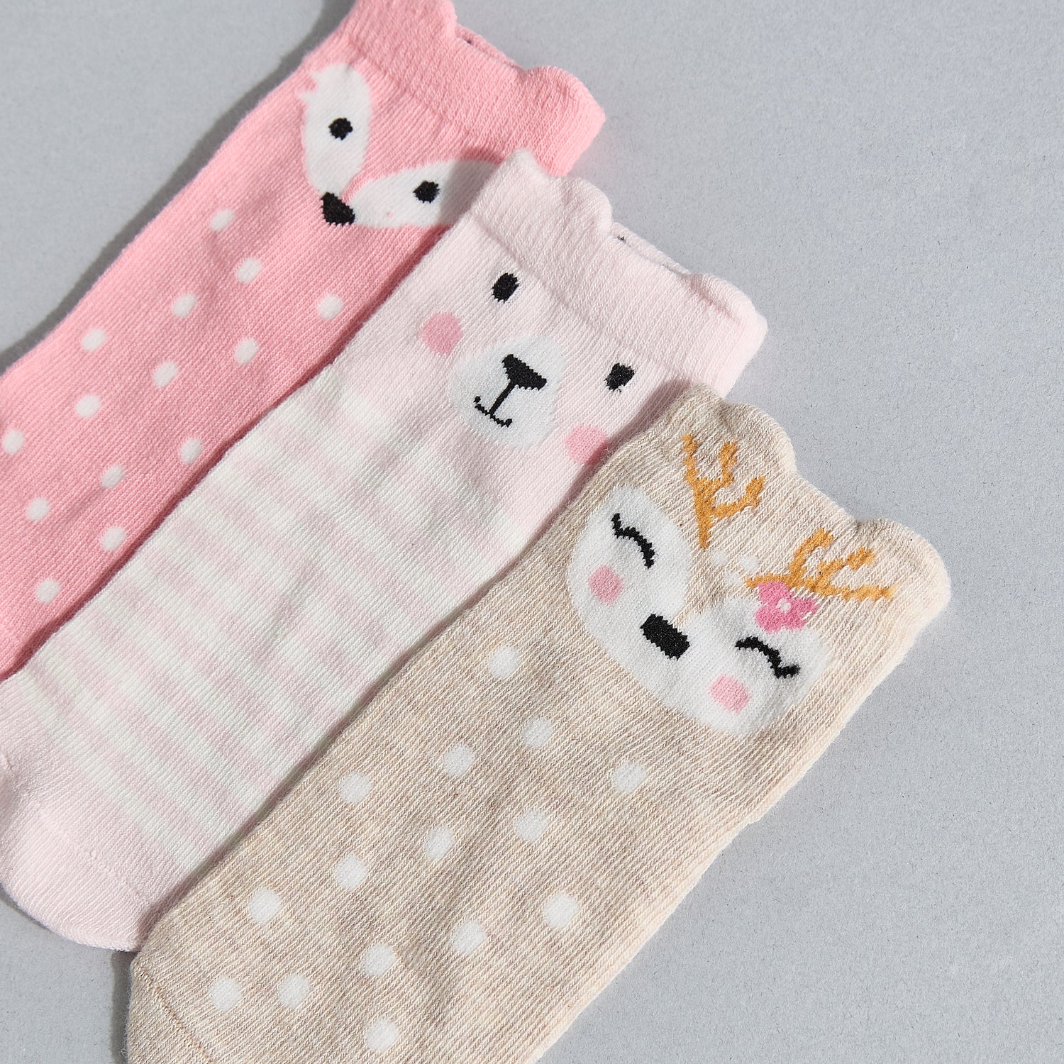 Pack of 3 - Animal Print Ankle Length Socks