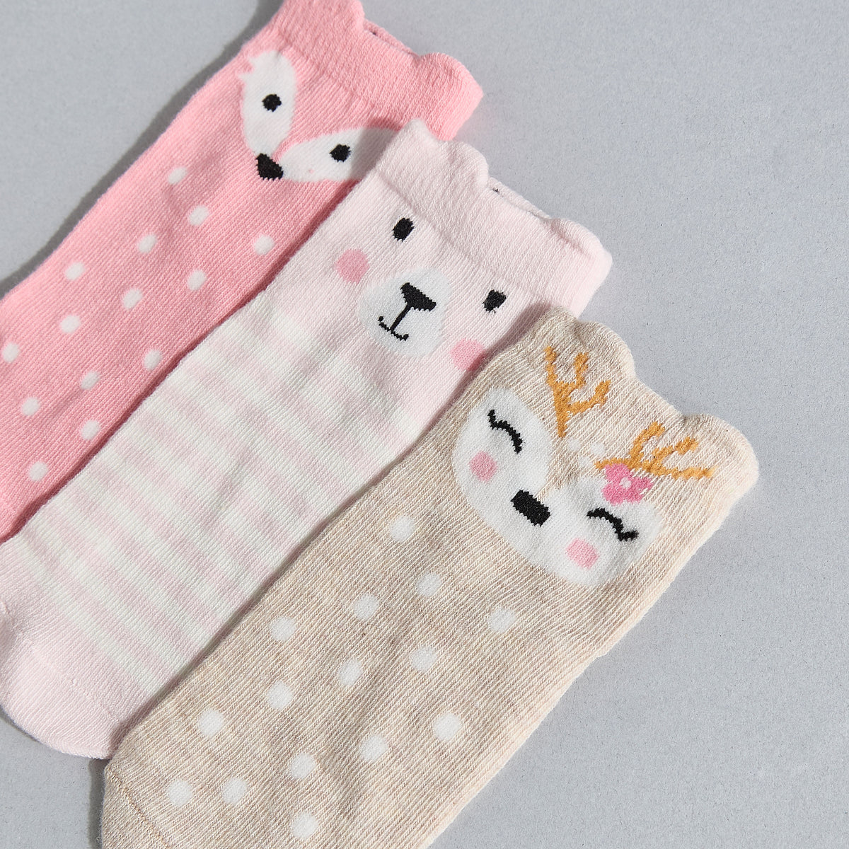 Pack of 3 - Animal Print Ankle Length Socks