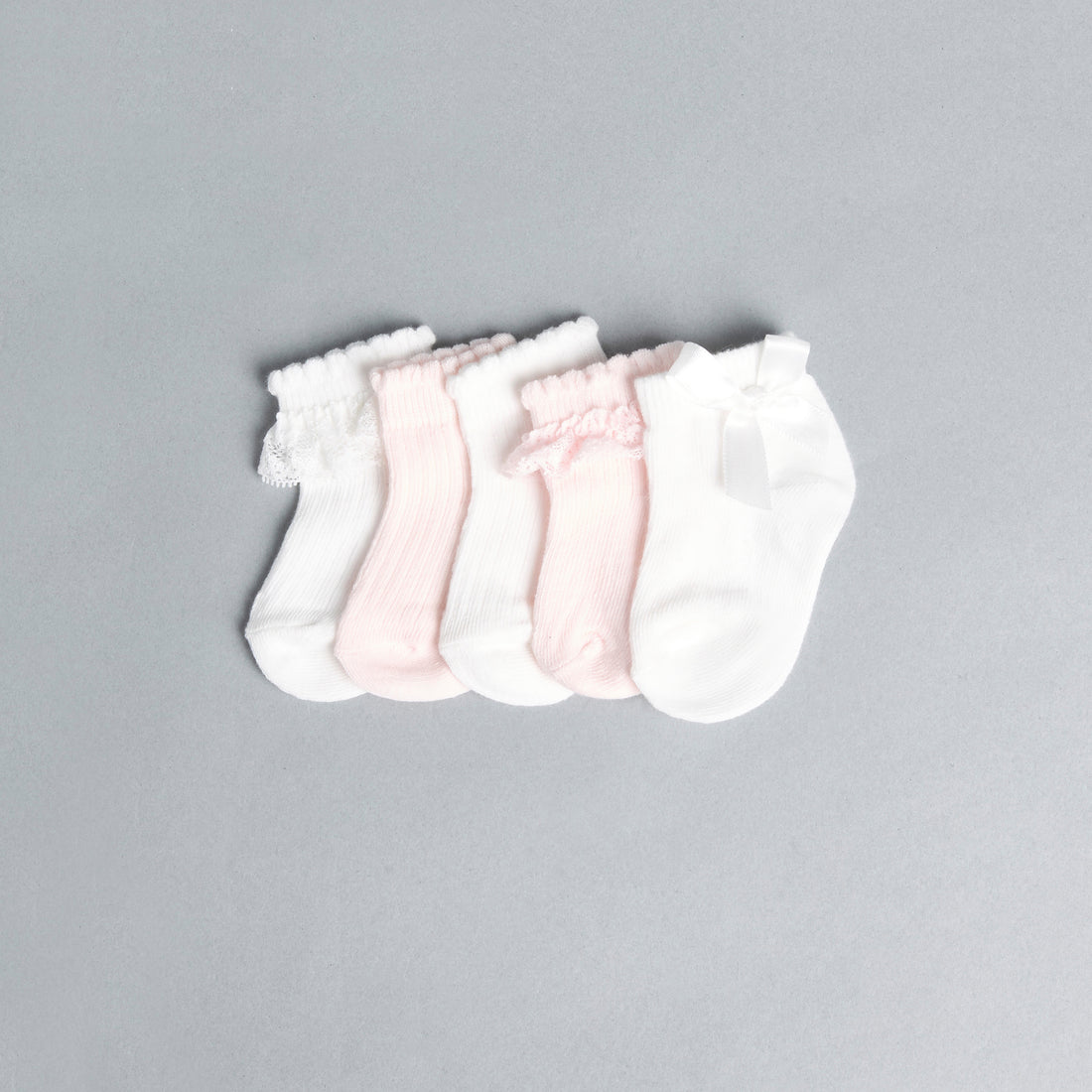 Pack of 5 - Bow Embellished Ankle Length Socks
