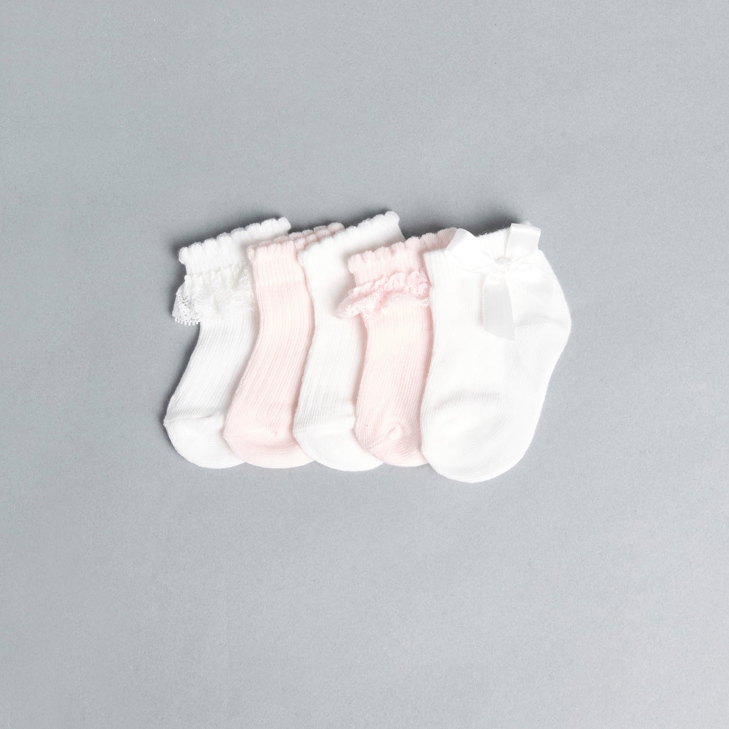 Pack of 5 - Bow Embellished Ankle Length Socks