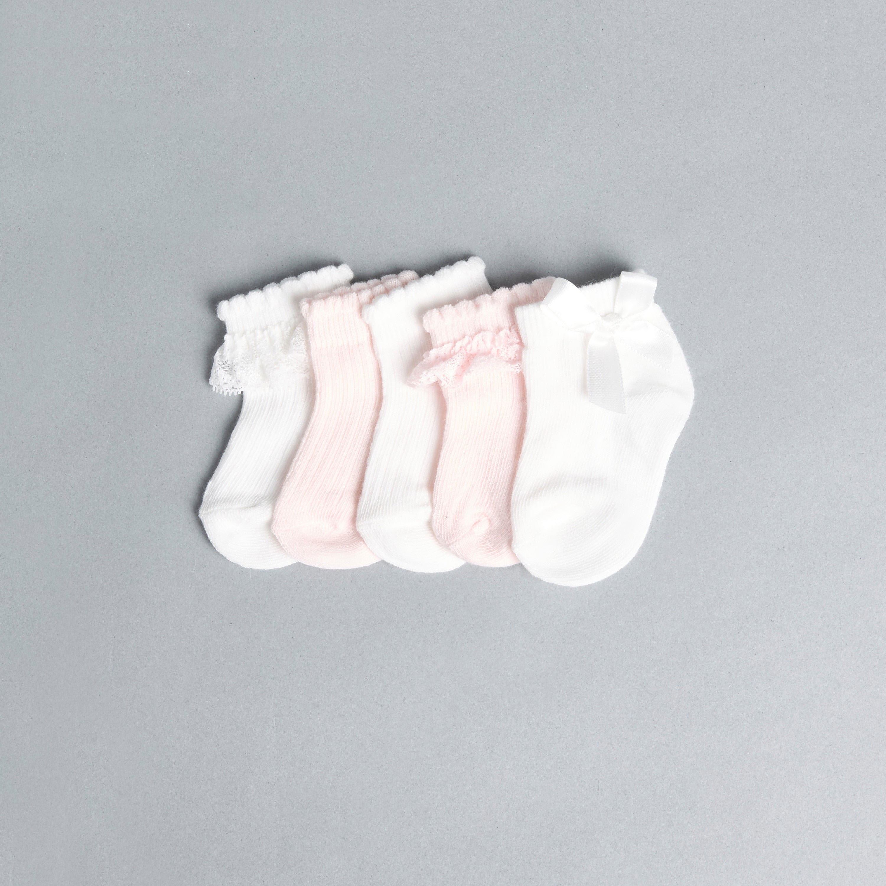 Pack of 5 - Bow Embellished Ankle Length Socks