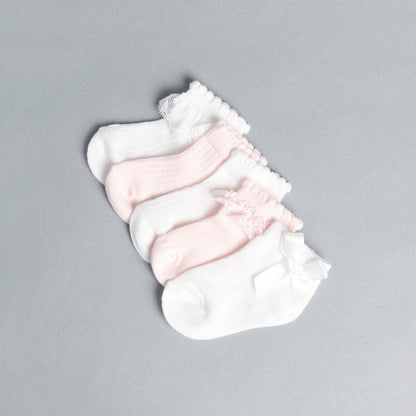 Pack of 5 - Bow Embellished Ankle Length Socks
