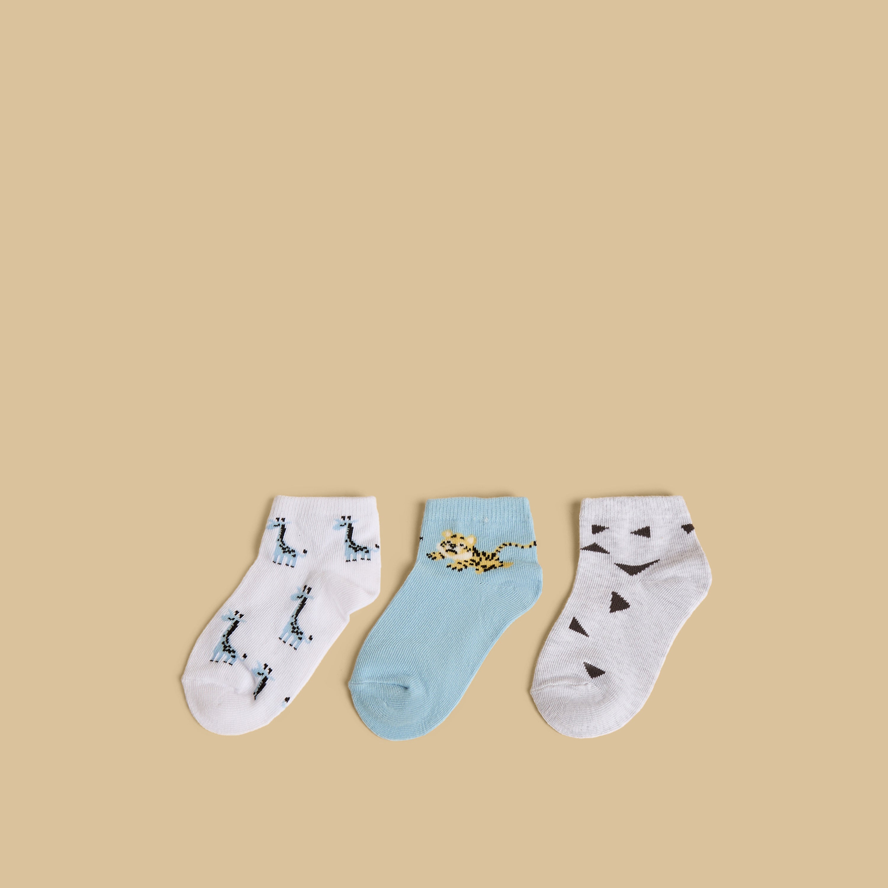 Pack of 3 - Printed Ankle Length Socks
