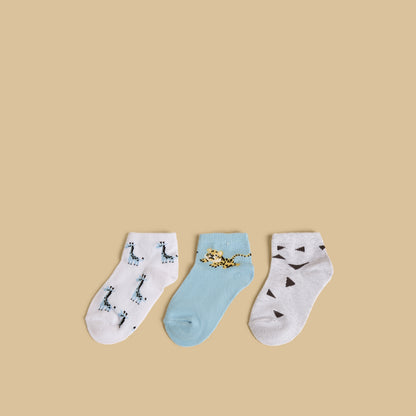 Pack of 3 - Printed Ankle Length Socks