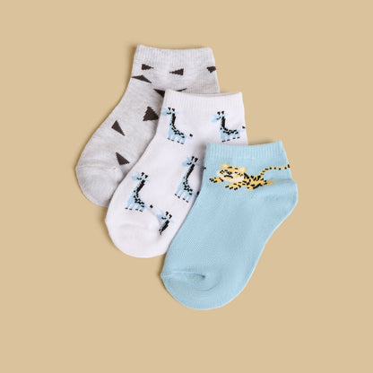 Pack of 3 - Printed Ankle Length Socks