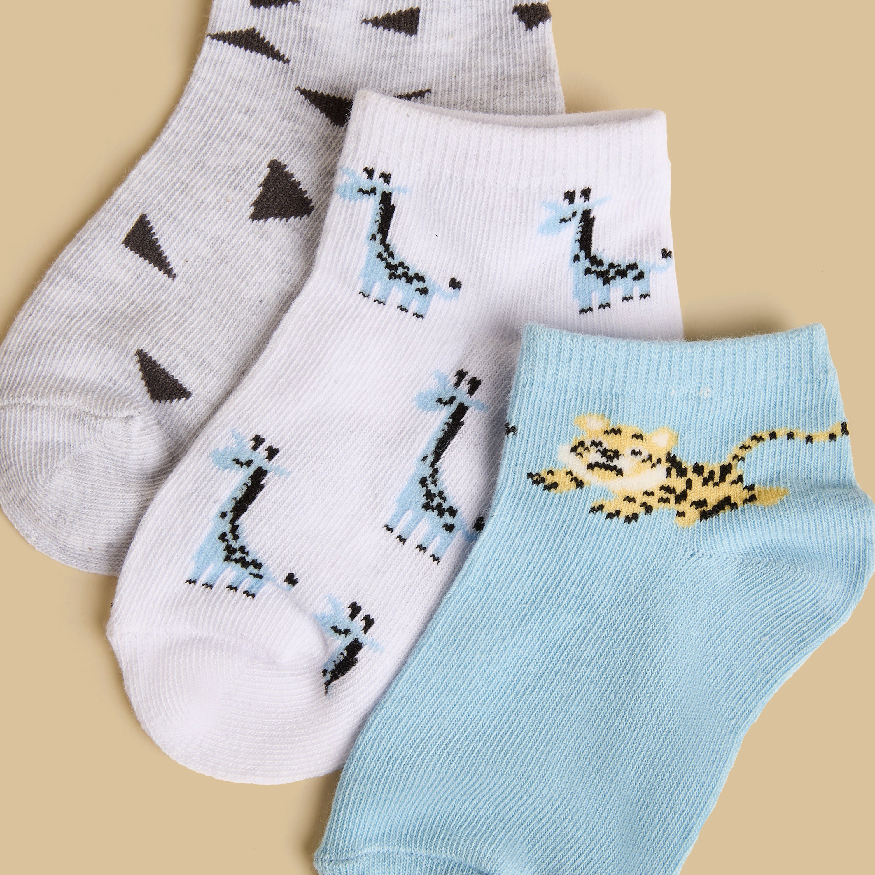 Pack of 3 - Printed Ankle Length Socks