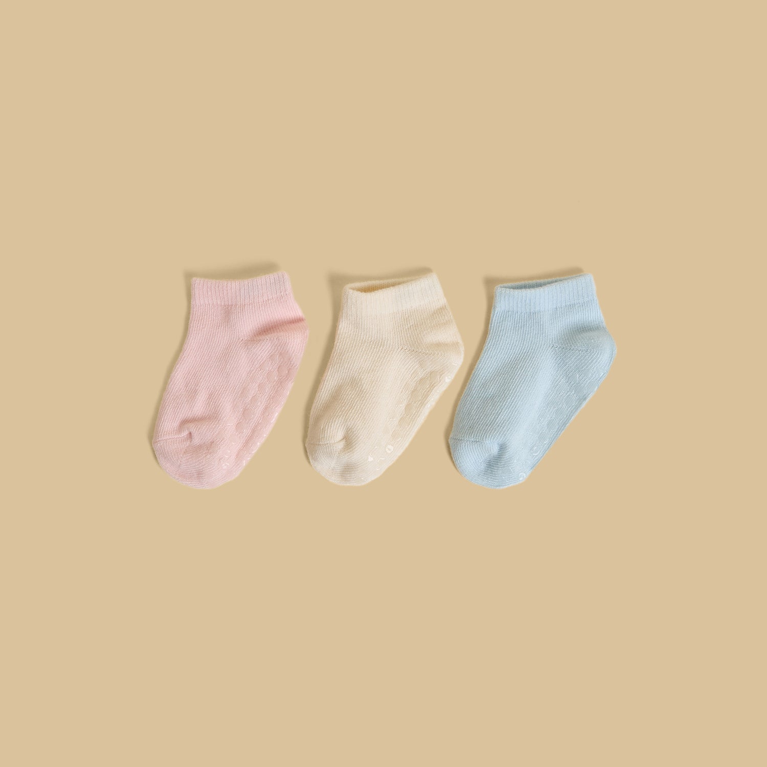 Pack of 3 - Anti-Skid Ankle Length Socks - Multicolour / 15-16
