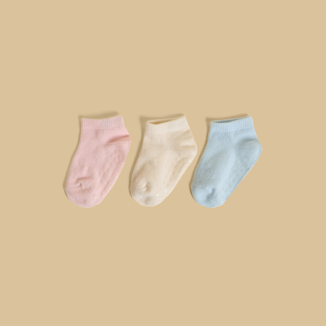 Pack of 3 - Anti-Skid Ankle Length Socks - Multicolour / 15-16