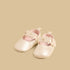 Floral Accent Booties with Hook and Loop Closure - White / 17