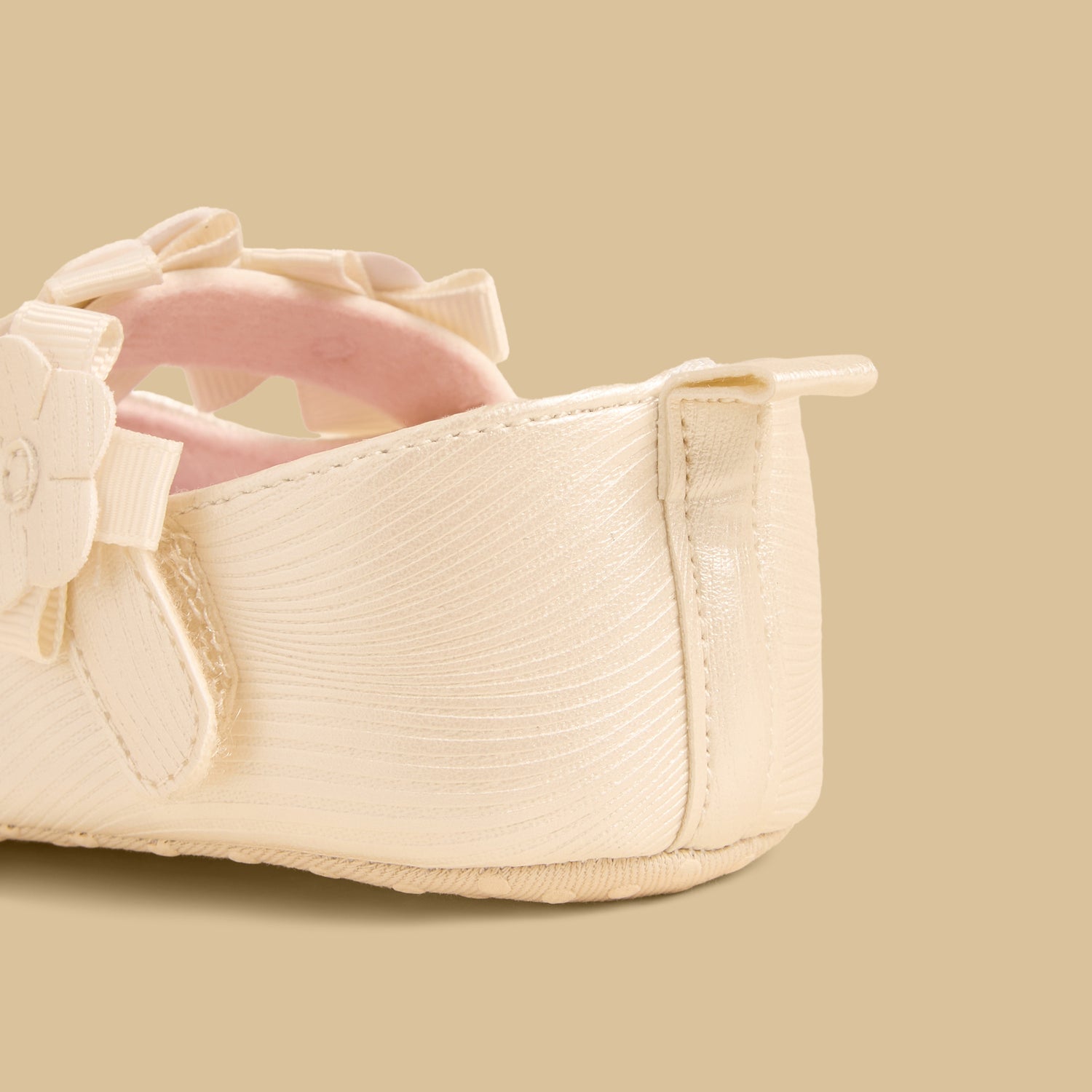 Floral Accent Booties with Hook and Loop Closure