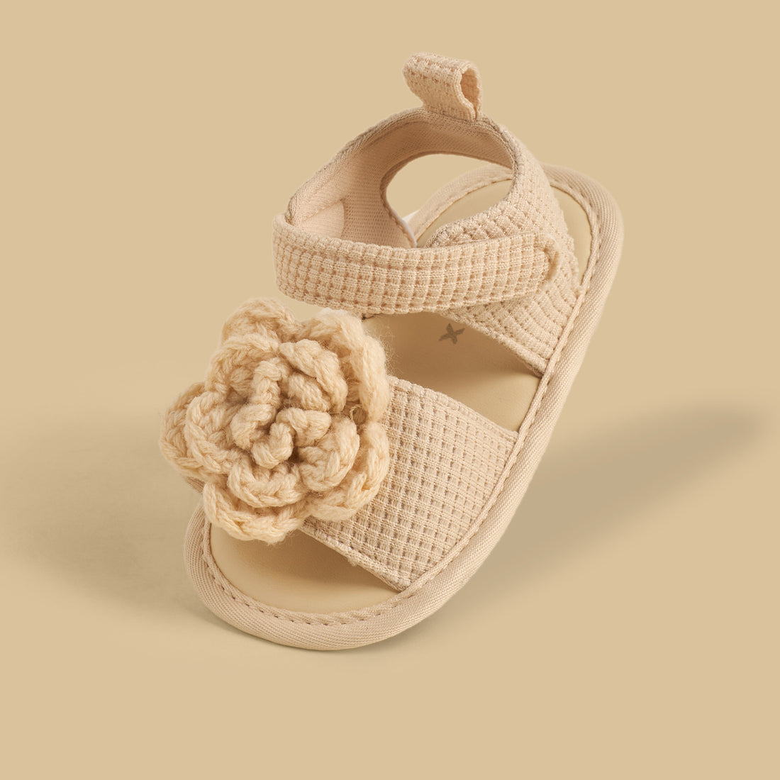 Floral Crochet Booties with Hook and Loop Closure