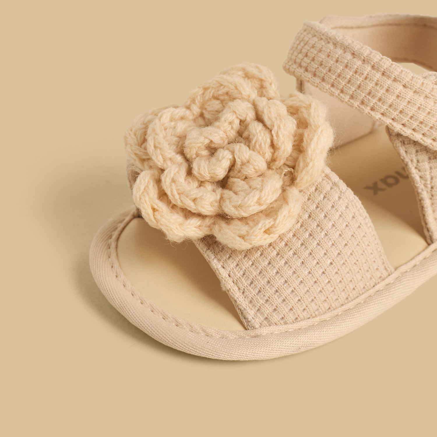 Floral Crochet Booties with Hook and Loop Closure