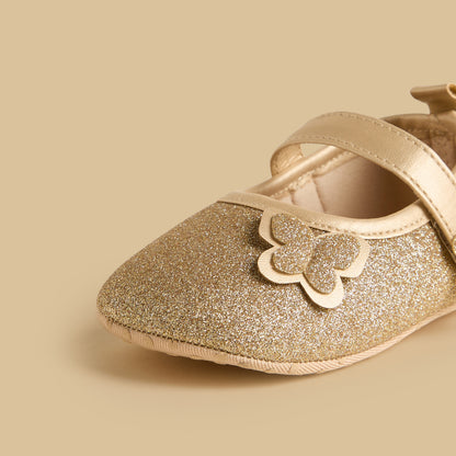 Butterfly Accent Booties with Hook and Loop Closure
