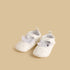 Floral Print Booties with Hook and Loop Closure - White / 17